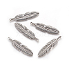 Tibetan Style Alloy Feather Big Pendants TIBEP-A12720-AS-RS-1