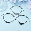 3Pcs 3 Styles Gemstone Braided Bead Bracelets BJEW-JB11146-06-2