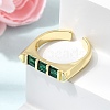 Brass Micro Pave Cubic Zirconia Cuff Open Rings for Women RJEW-L343-02G-02-3