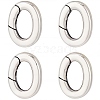 4Pcs 925 Thailand Sterling Silver Spring Gate Rings STER-SC0001-34-1