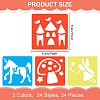 CRASPIRE 4 Sets 4 Style PP Plastic Hollow Out Drawing Painting Stencils Templates DIY-CP0010-52B-2