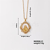 Elegant Vintage Hollow Brass Crystal Rhinestone Virgin Mary Pendant Necklaces for Women OJ5614-7-1