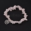 Natural Rose Quartz Beaded Stretch Bracelets X-BJEW-JB01996-01-1