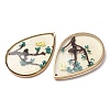 Brass & Transparent Epoxy Resin & Dried Flower Pendants RESI-G133-03G-3