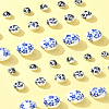 30Pcs 3 Styles Floral Printed Porcelain Beads PORC-FS0001-05-9