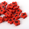 Opaque Acrylic Flower Horizontal Hole Letter Beads X-SACR-Q126-06-2