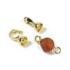 Natural Banded Agate with Brass Fold Over Clasps G-G141-02G-03-2