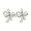Brass with Clear Cubic Zirconia Charms with Jump Rings KK-Q820-09P-1