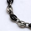 Fashionable 304 Stainless Steel Coffee Bean Chain Necklaces NJEW-I008-34C-2