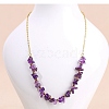 Natural Amethyst Chips Beaded Necklaces PW-WG33493-02-3