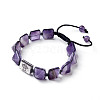 Natural Amethyst Braided Bead Bracelets BJEW-I273-J01-1