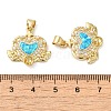 Rack Plating Brass Micro Pave Clear Cubic Zirconia Pendants KK-P268-09G-4