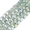 Electroplate Transparent Crackle Glass Beads Strands EGLA-Q135-02A-B03-1