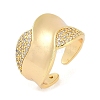 Brass Micro Pave Clear Cubic Zirconia Open Cuff Rings for Women RJEW-M026-02G-04-4