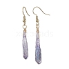 Dyed Natural Quartz Crystal Dangle Earrings EJEW-JE05487-4