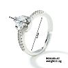 Fashionable Unisex Brass Micro Pave Clear Cubic Zirconia Adjustable Rings VA2990-2-1