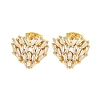 Brass Pave Clear Cubic Zirconia Stud Earrings EJEW-M258-39G-1