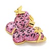 Butterfly Charm Rack Plating Brass Cubic Zirconia Pendants KK-M290-07-3