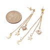 Moon & Star & Sun Cubic Zirconia Dangle Stud Earrings EJEW-JE05545-2