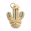 Rack Plating Brass Micro Pave Cubic Zirconia Pendants KK-H449-69G-RS-1