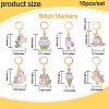 Alloy Enamel Unicorn Theme Pendant Locking Stitch Markers HJEW-SW00041-2