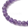 Natural Amethyst Round Beaded Stretch Bracelets BJEW-JB09727-01-4