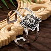 Vintage Iron Hollow Floral Rhombus Cuff Bangles for Women WGD2606-01-3