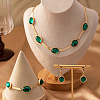 Oval Alloy with Plastic Snake Chain Necklaces & Hoop Earrings & Bracelets Sets FS-WG25106-01-2