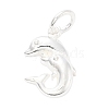 925 Sterling Silver Double Dolphins Charms STER-S009-09S-1