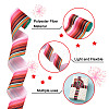 2Rolls 2 Styles Stripe Pattern Printed Polyester Grosgrain Ribbon OCOR-TA0001-37O-4