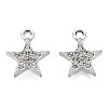 Platinum Plated Alloy Charms PALLOY-T073-06P-03-RS-2