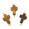 Natural Tiger Eye Connector Charms PALLOY-JF02175-1