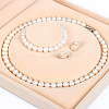 Natural Freshwater Pearl Beaded Necklace & Bracelets & Earrings Sets for Women WGE4EAE-03-1