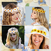 2Pcs 2 Colors Cloth Small Sunflowe Wreath Headband OHAR-CP0001-19-5