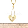 304 Stainless Steel & Plastic Imitation Pearl Mesh Heart Pendant Necklaces for Women NJEW-U032-10G-5