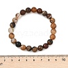 Natural Striped Agate/Banded Agate Beaded Stretch Bracelets BJEW-Q692-03I-4