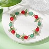 Natural Malaysia Jade & Green Aventurine Beaded Stretch Bracelet BJEW-JB09759-02-2