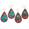 2Pairs 2 Colors Acrylic Dangle Earrings for Women EJEW-TA0001-53A-1