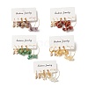 3 Pairs 3 Style Natural Gemstone Chips Beaded Cluster Dangle Stud & Leverback Earrings EJEW-JE04895-3
