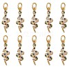 10Pcs Brass Micro Pave Cubic Zirconia Pendants ZIRC-SZ0002-86-1