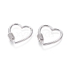 Brass Micro Pave Cubic Zirconia Screw Carabiner Lock Charms ZIRC-I031-12P-1