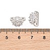 SHEGRACE Flower Brass Micro Pave Clear Cubic Zirconia Spacer Bars XGRQ5K154-827P-3