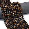 3-Color Dyed Natural Tiger Eye Beads Strands G-P573-A36-01-1