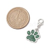 6Pcs 6 Colors Dog Paw Print Alloy Enamel Pendant Decorations HJEW-JM02587-3