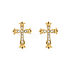 Cross Stainless Steel Pave Crystal Rhinestone Stud Earrings for Women Men RC3247-1