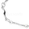 Non-Tarnish 304 Stainless Steel Wave Bar Link Chain Bracelets BJEW-K226-12P-2