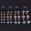 316L Surgical Stainless Steel Clear Cubic Zirconia Star Cartilage Earrings WGC4894-04-1