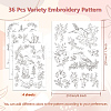 4 Sheets 11.6x8.2 Inch Stick and Stitch Embroidery Patterns DIY-WH0455-159-2