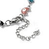 Moon with Evil Eye Enamel Link Chain Bracelet BJEW-G683-01P-01-3