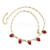 Brass Micro Pave Clear Cubic Zirconia Beaded Necklaces NJEW-Z059-04G-03-2